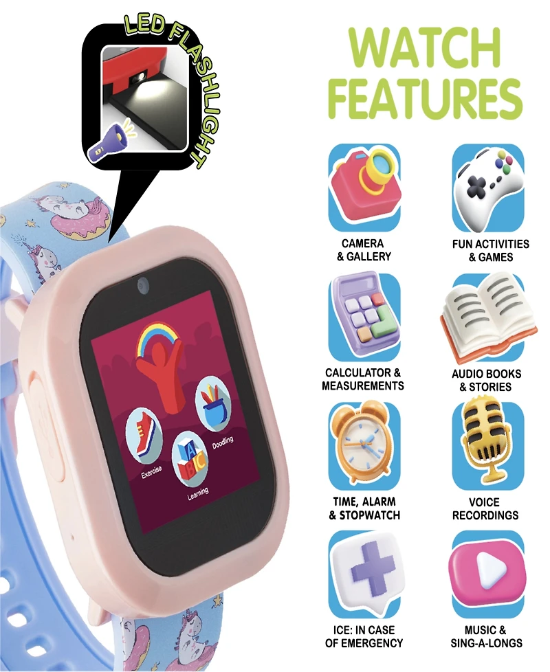 Playzoom V3 Girls Pink Silicone Smartwatch 42mm Gift Set