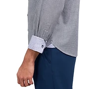 Michelsons of London Men's Regular-Fit Dobby Gingham Dress Shirt