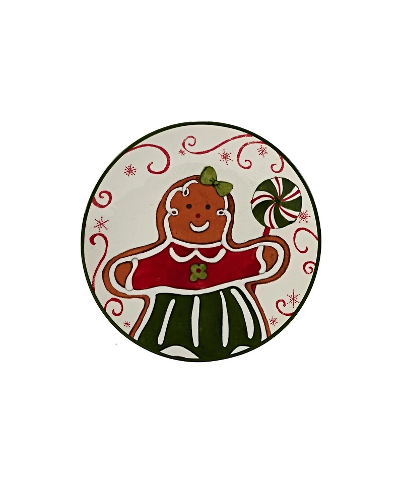 Holiday Magic Gingerbread 4 Set Canape Plate Set