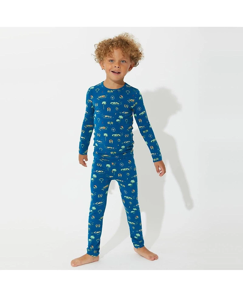 Bellabu Bear Toddler| Child Boys Monaco Blue Set of 2 Piece Pajamas