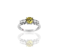 Suzy Levian Sterling Silver Asscher Cut Cubic Zirconia Center Stone Ring