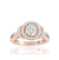 Suzy Levian New York Rose Sterling Silver Cubic Zirconia Anniversary Ring