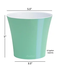 Decopots Round Modern Flower Pot with Drainage, 8.5in, Set of 3