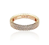 Suzy Levian Sterling Silver Micro-Pave White Cubic Zirconia Eternity Band Ring