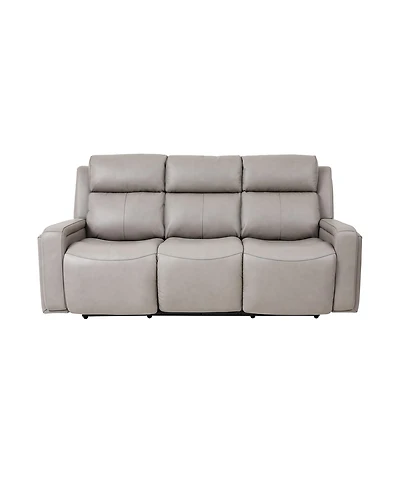 Claude 83" Genuine Leather in Dual Power Headrest and Lumbar Support Reclining Sofa