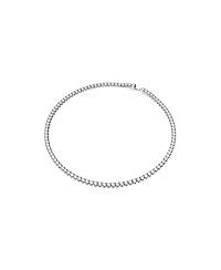 Swarovski Round Cut White Rhodium Plated Matrix Tennis Necklace