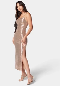 Bebe Women's Spaghetti Gown Long Slim Maxi Dress