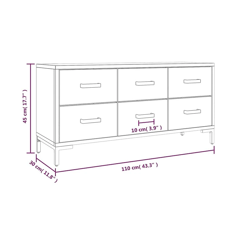 Storage Cabinet Brown 43.3"x11.8"x17.7" Solid Wood Pine