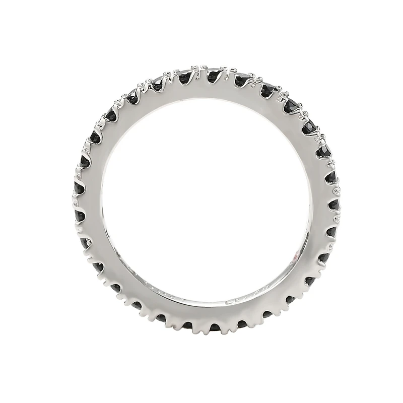 Suzy Levian Sterling Silver Thin Cubic Zirconia Eternity Band Ring