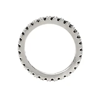 Suzy Levian Sterling Silver Thin Cubic Zirconia Eternity Band Ring