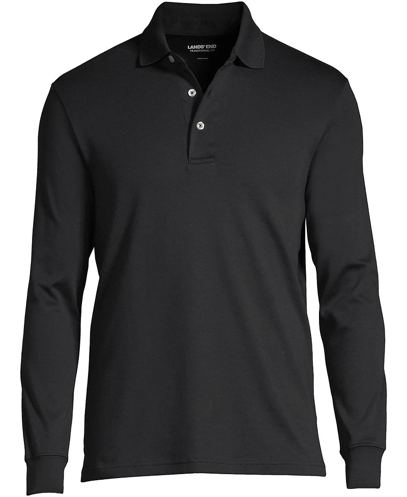 Lands' End Men's Long Sleeve Cotton Supima Polo Shirt