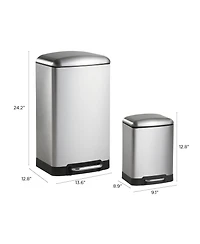 Ashley Rectangular Trash Can with Soft-Close Lid with Mini Trash Can