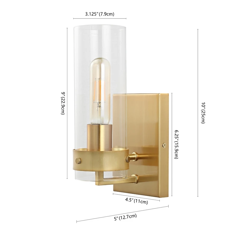 Jonathan Y Harper Coastal Minimalist Iron/Glass Led Sconce (Set of 2)