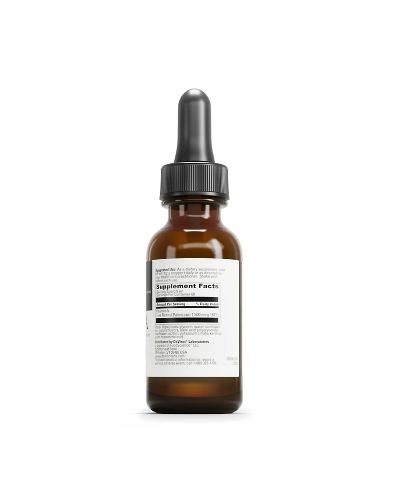DaVinci Labs Liposomal A - Liquid Vitamin A Supplement to Support Bone, Skin, Gut, Vision and Immune Health