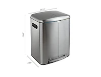 Marco Rectangular Double Bucket Trash Can with Soft-Close Lid