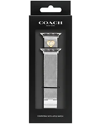 Coach Silver-Tone Stainless Steel Mesh Bracelet for 38, 40, 41mm Apple Watch