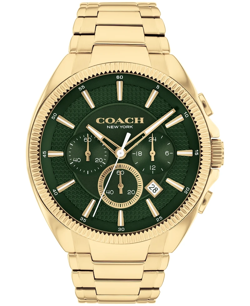 Coach Men's Jackson Gold-Tone Stainless Steel Bracelet Watch 45mm