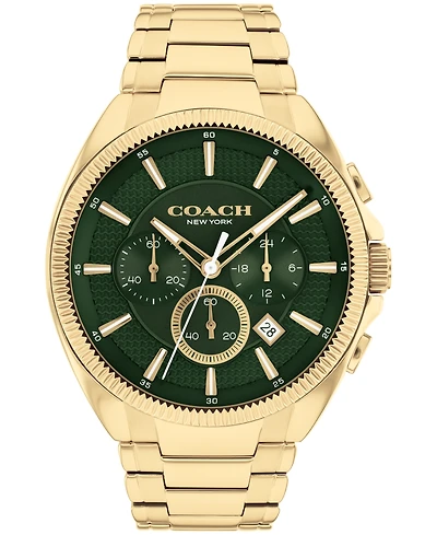 Coach Men's Jackson Gold-Tone Stainless Steel Bracelet Watch 45mm