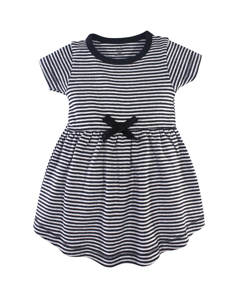 Touched by Nature Baby Girls Comfortable Natural Cotton Dresses with Short & Long Sleeve Variations