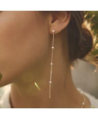 Sterling Silver Infinite Cultured Pearl Drop Earrings