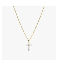 Iris Cross Necklace, Crystal Cross Pendant, Dainty, Faith, Gift