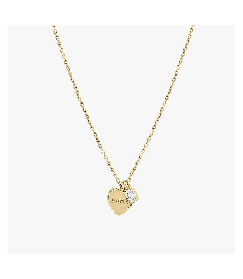 Mom Heart Necklace with Charm