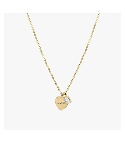 Mom Heart Necklace with Charm