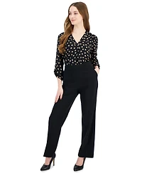 Ak Anne Klein Petite Pull-On Straight-Leg Pants