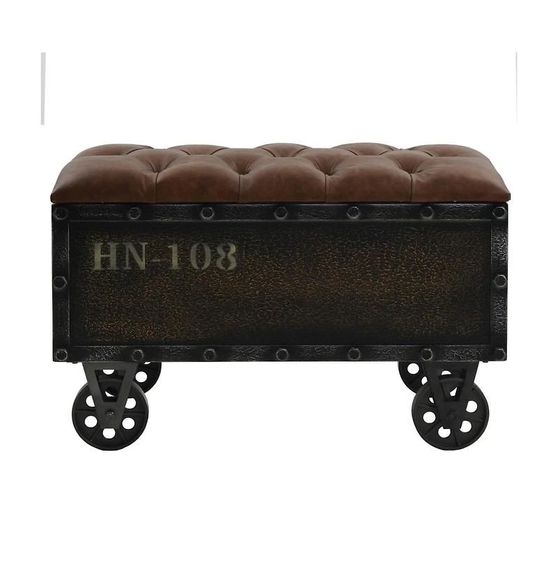 Storage Bench with Castors 31.7" Solid Wood Fir