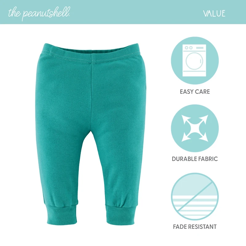 The Peanutshell Baby Boy or Girl Pants, 5-Pack, Elephant Brights