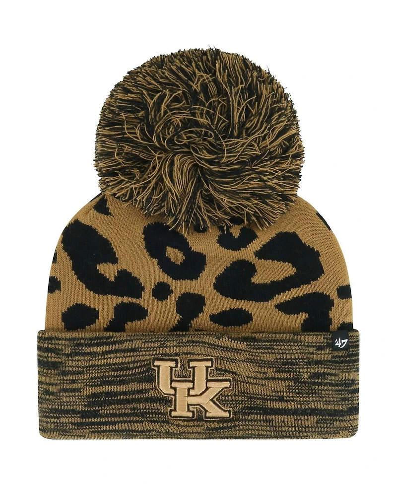 Women's '47 Brand Brown Kentucky Wildcats Rosette Cuffed Knit Hat with Pom