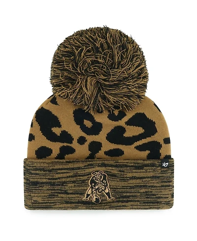 Women's '47 Brand Brown New England Patriots Rosette Cuffed Knit Hat with Pom