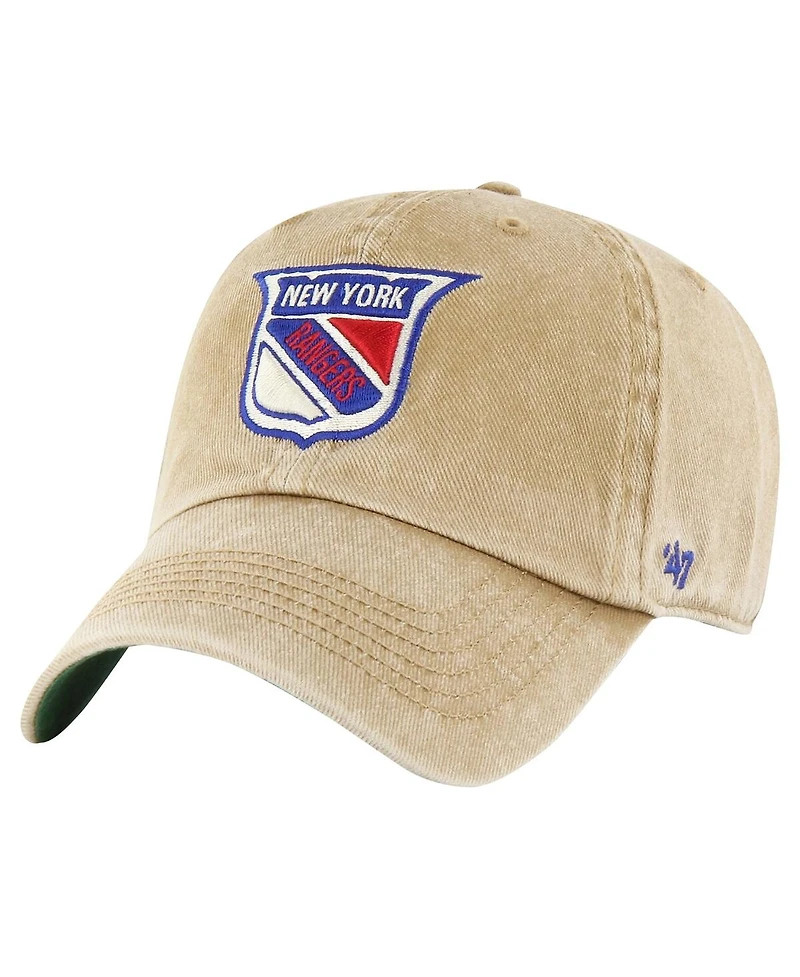 Men's '47 Brand Khaki New York Rangers Earldor Clean Up Adjustable Hat