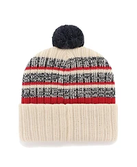 Men's '47 Brand Natural Boston Red Sox Tavern Cuffed Knit Hat with Pom