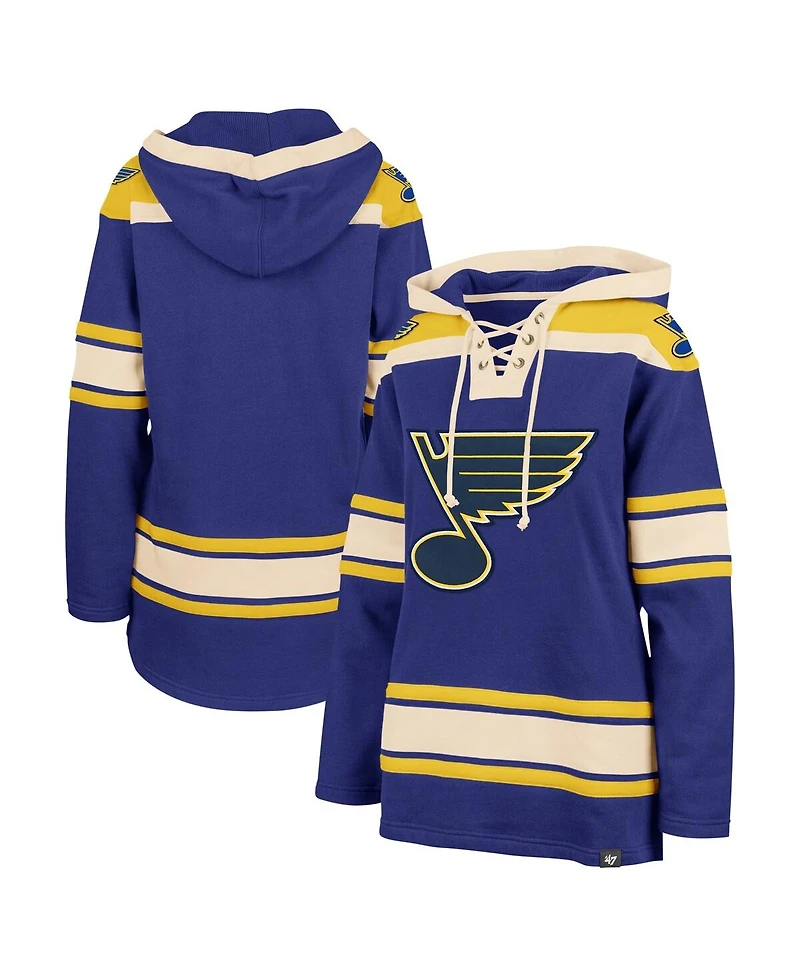 Women's '47 Brand Blue St. Louis Blues Superior Lacer Pullover Hoodie