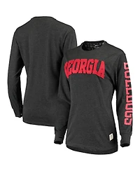 Women's Pressbox Georgia Bulldogs Two-Hit Canyon Long Sleeve T-shirt