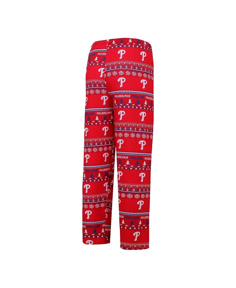 Men's Concepts Sport Red Philadelphia Phillies Knit Ugly Sweater Long Sleeve Top and Pants Set