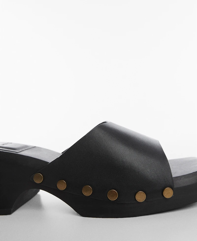 Mango Women's Studded Leather Clogs