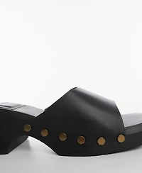 Mango Women's Studded Leather Clogs