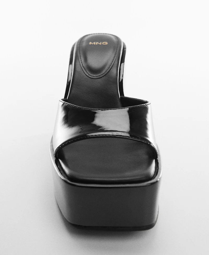 Mango Women's Patent Leather Effect Platform Sandals