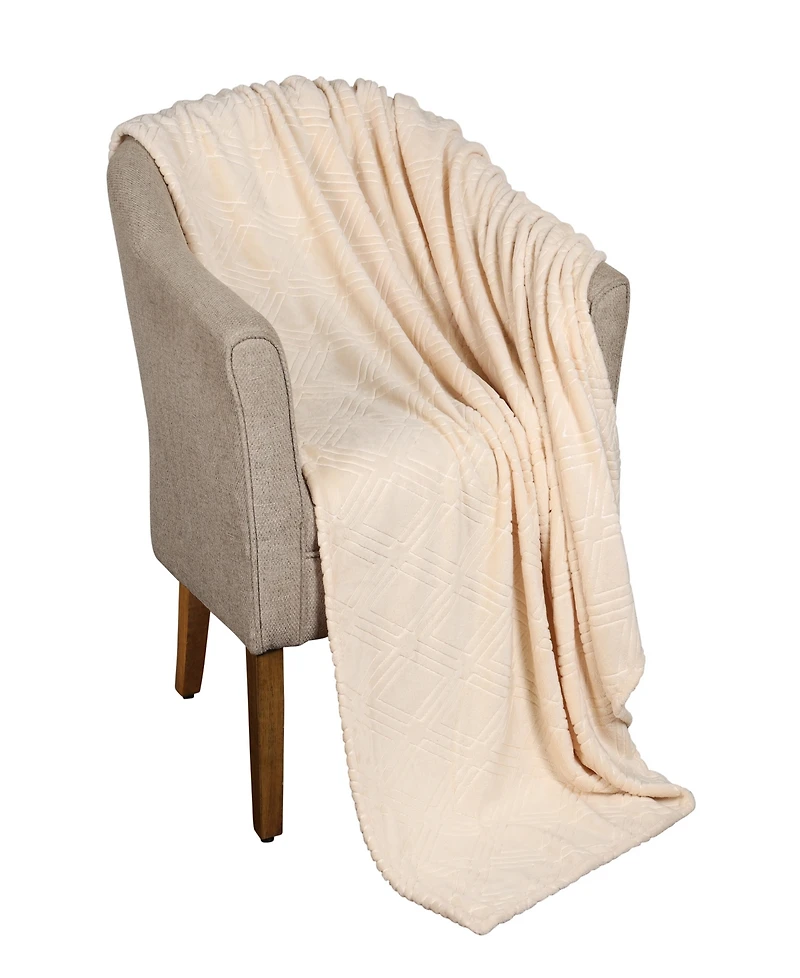 Superior Diamond Flannel Fleece Plush Ultra-Soft Blanket, King