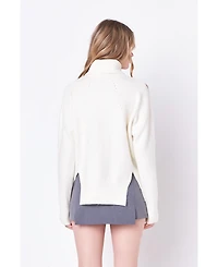 Women's Turtleneck Long Sleeve Sweater