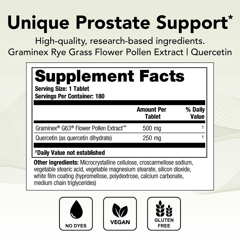 Theralogix Prostate Pq Rye Grass Pollen Extract Supplement with Quercetin