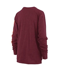 Women's Pressbox Heathered Maroon Virginia Tech Hokies Two-Hit Canyon Long Sleeve T-shirt