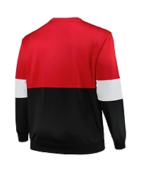 Men's Fanatics Red, Black Chicago Bulls Big and Tall Split Pullover Sweatshirt