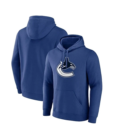 Men's Fanatics Blue Vancouver Canucks Primary Logo Pullover Hoodie