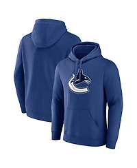 Men's Fanatics Blue Vancouver Canucks Primary Logo Pullover Hoodie