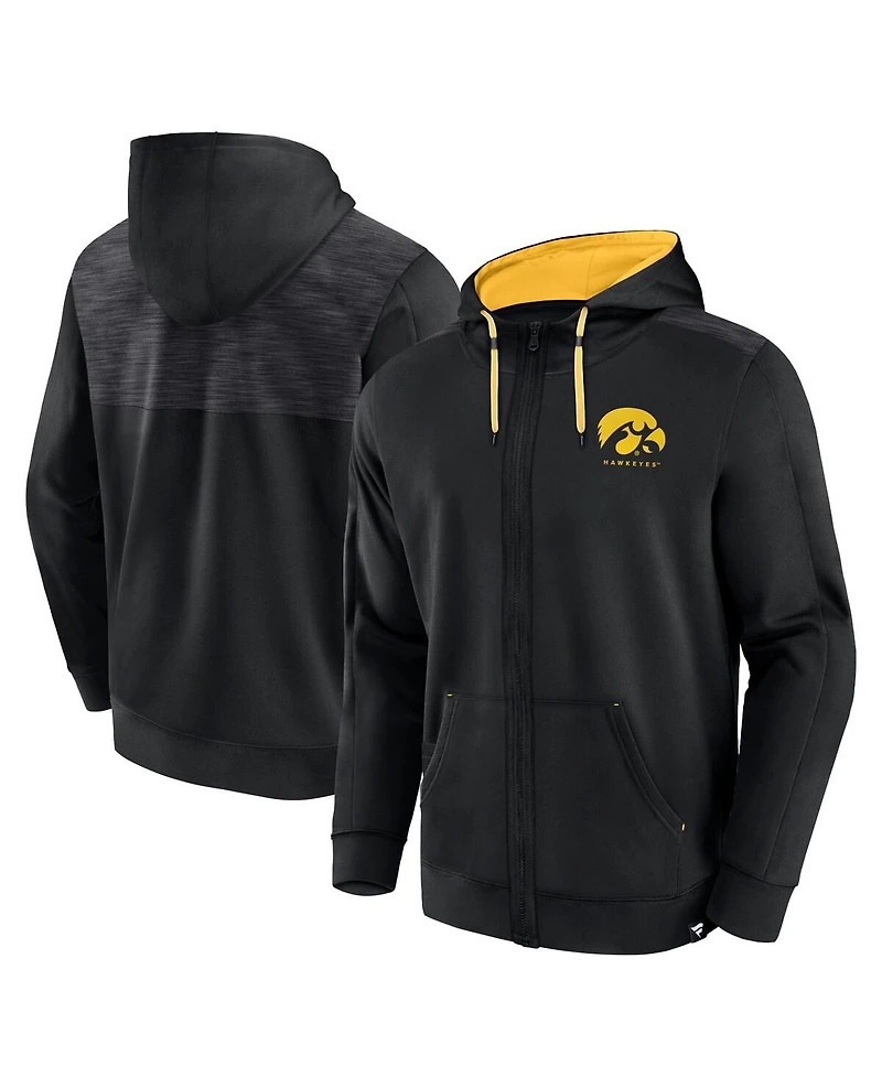 Men's Fanatics Black Iowa Hawkeyes Power Index Full-Zip Hoodie