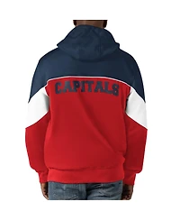 Men's Starter Red, Navy Washington Capitals Power Forward Full-Zip Hoodie