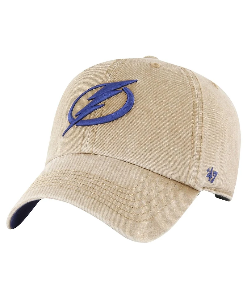 Men's '47 Brand Khaki Tampa Bay Lightning Earldor Clean Up Adjustable Hat